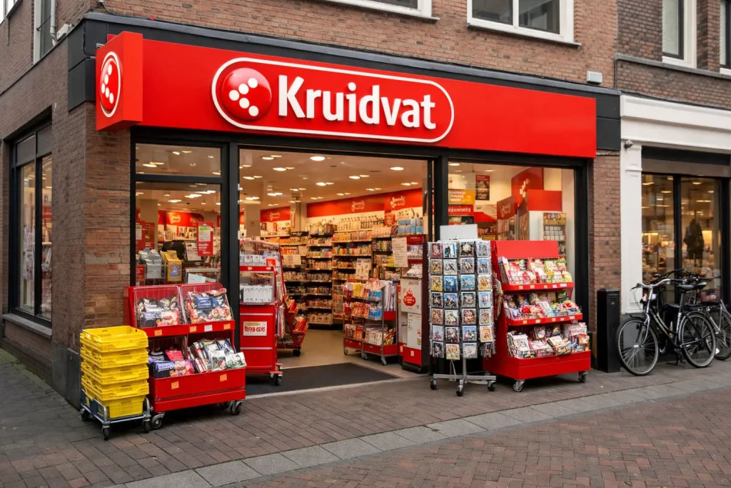 Kruidvat drogisterij winkel in een Nederlandse straat
